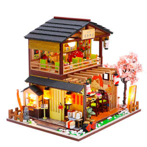 Restaurante de sushi Yoshimoto. Maqueta 3D realista con gran detalle y luces led.
