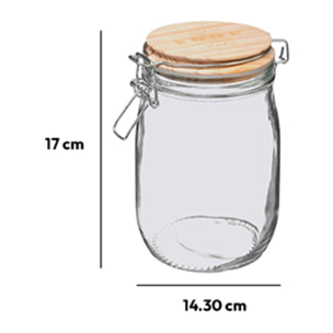 Bocal verre couvercle pin "Wording" 1L