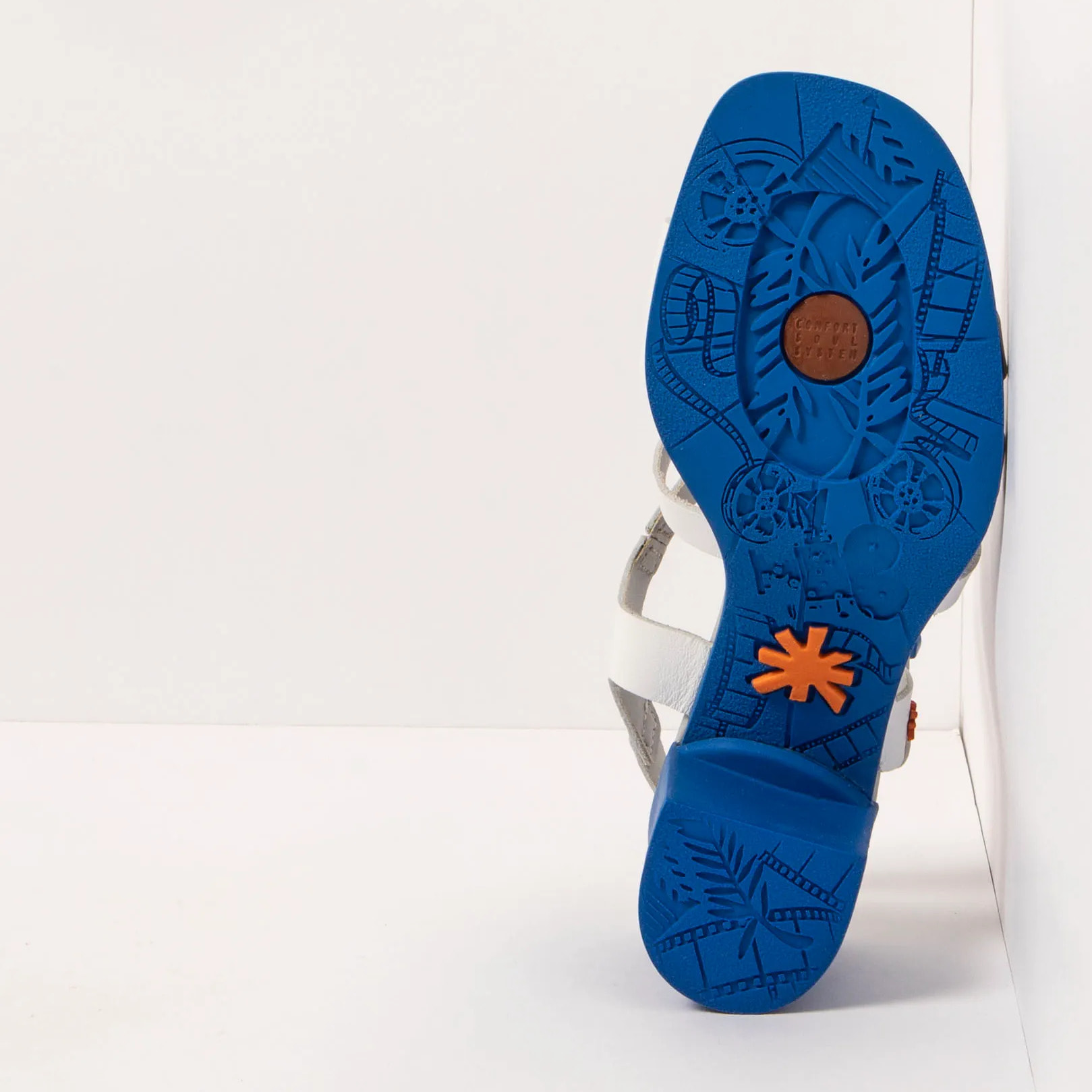 Sandalias con tacón 1840 NAPPA WHITE-BLUE/ CANNES color White-blue