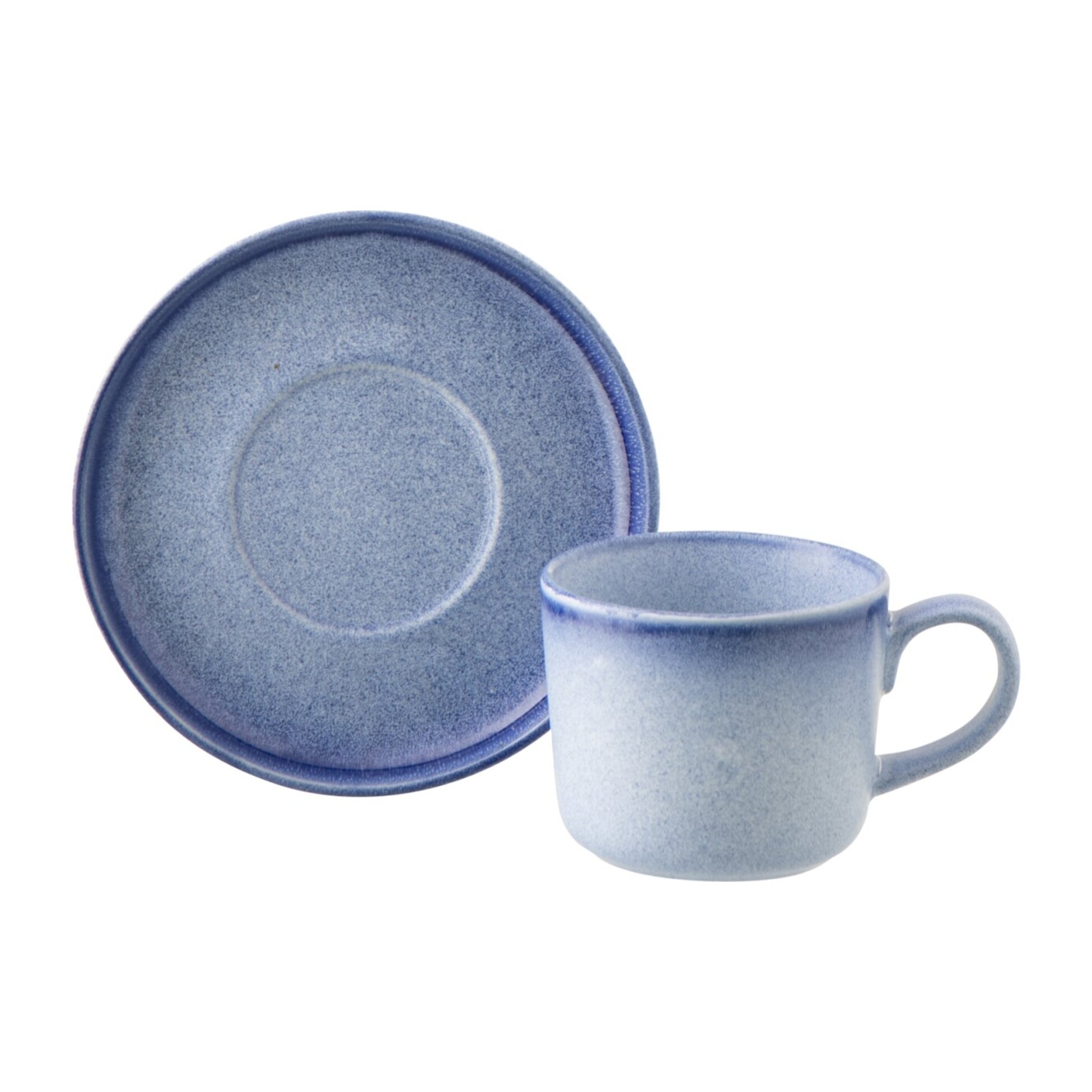 J-Line Tasse + Sous-tasse Luna - céramique - bleu