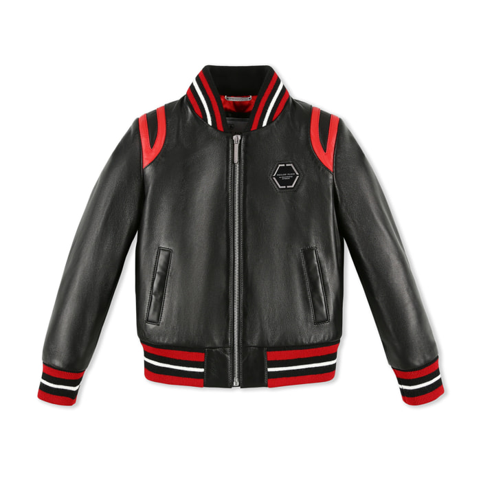 PHILIPP PLEIN Leather Bomber Space Plein