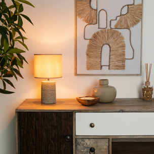 Lampe "Melo" - ivoire et blanc - céramique H34 cm
