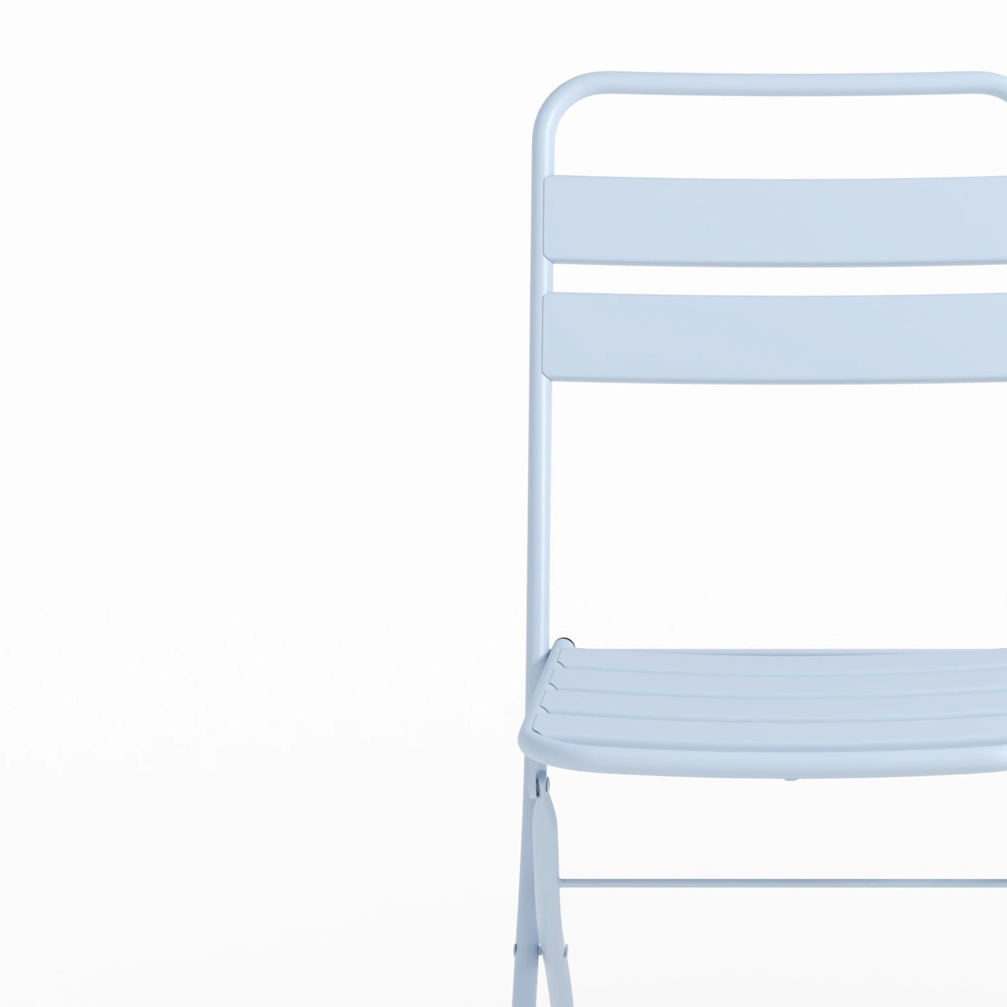 Table et chaises de jardin pliantes 4 personnes en métal bleu - Yumi