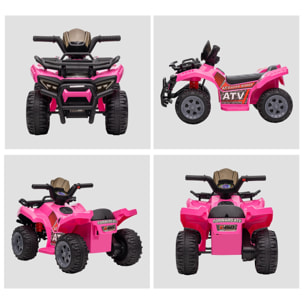 Quad Eléctrico para Niños de +18 Meses Vehículo Eléctrico a Batería 6V Infantil con Velocidad de 2 km/h y Avance 70x42x45 cm Rosa