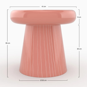 Table d'appoint ronde en métal rose D41 cm - Rosalie