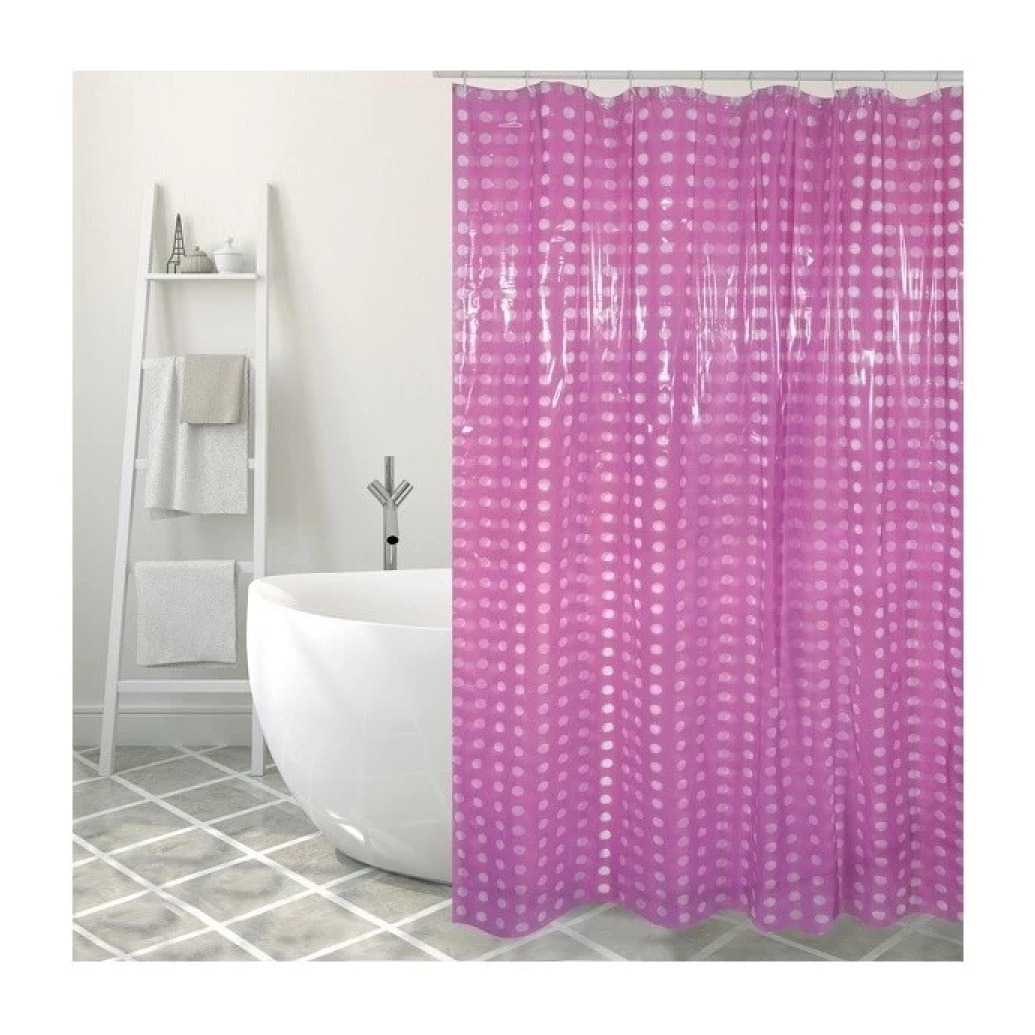 Rideau de douche PVC 180x200cm Violet - Anneaux inclus MSV