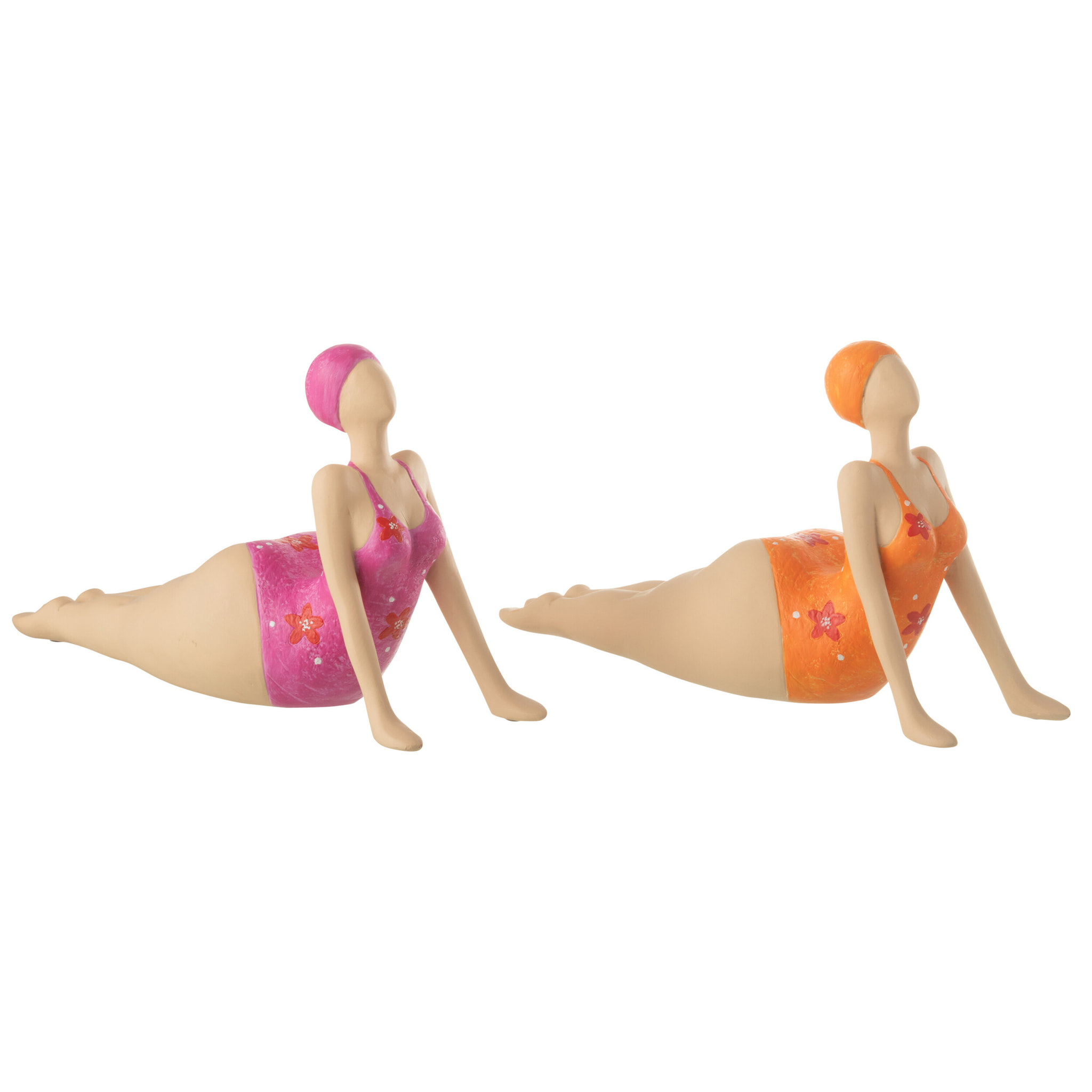 J-Line figurine Femme Yoga Couchée - polyrésine - mix - 2 pcs