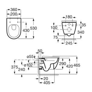 Pack WC Bati Geberit Duofix UP320 + cuvette Roca sans bride + abattant Soft Close + Plaque Chrome (GebOna-N)