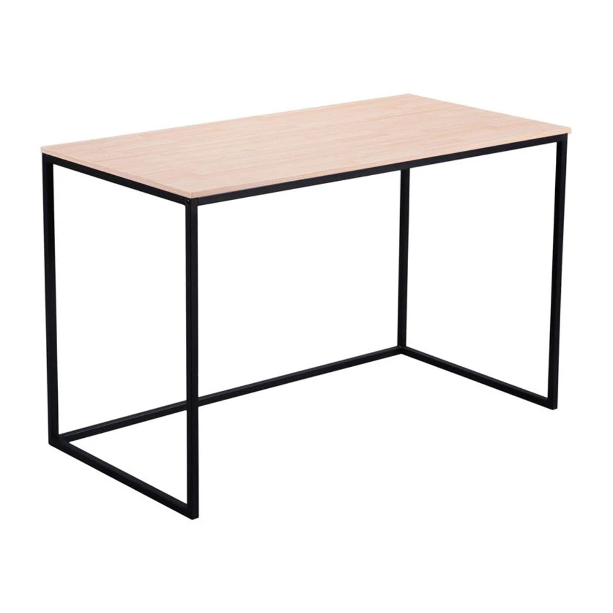 Mesa de escritorio con estructura metálica en negro y roble salvaje 120x60 cm Mia Roble salvaje - Negro
