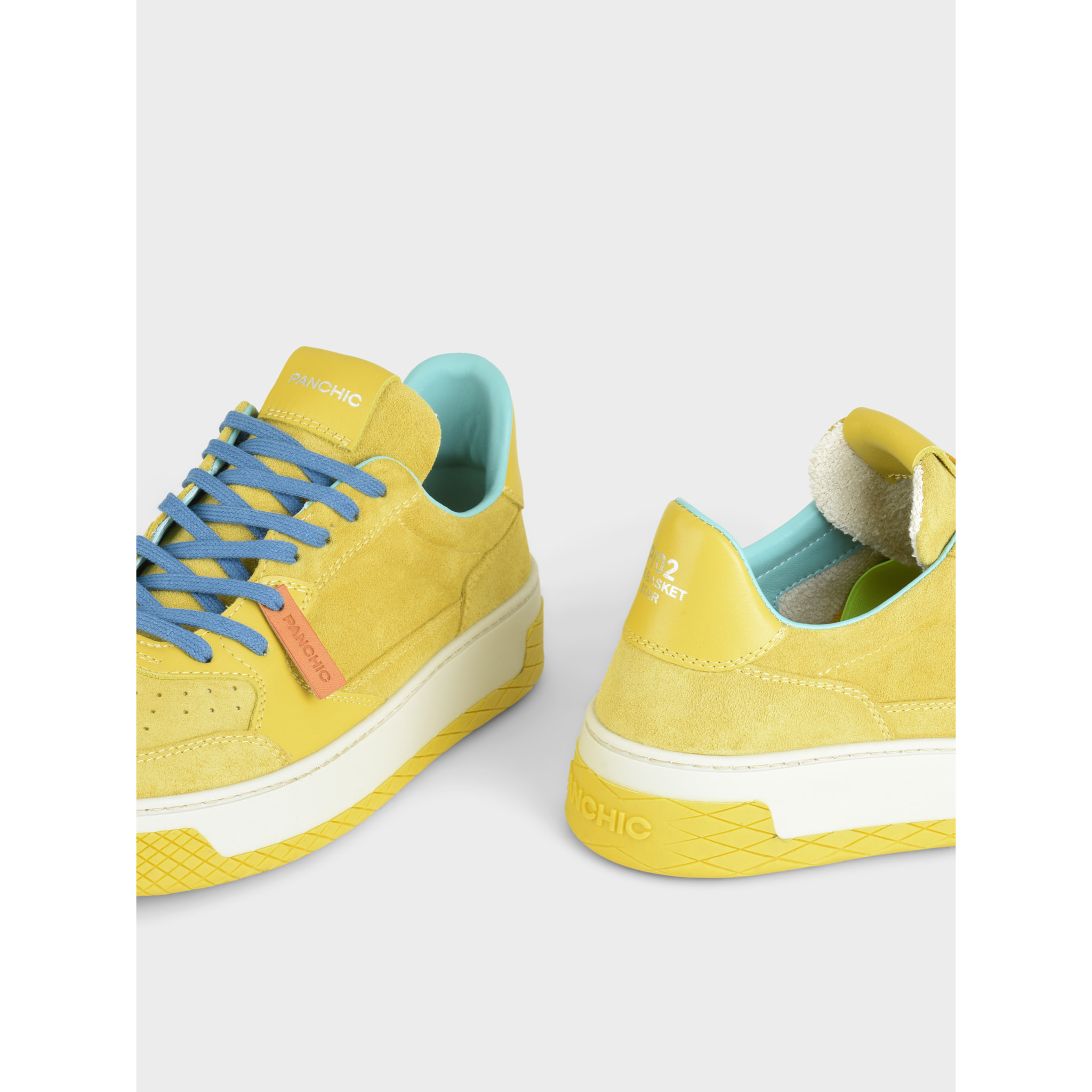 SNEAKER LOW P02 UOMO IN SUEDE E PELLE GIALLO