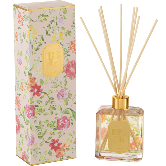 J-Line Bâtonnets parfumés - Happiness Blooms Rain Reef - verre - rose