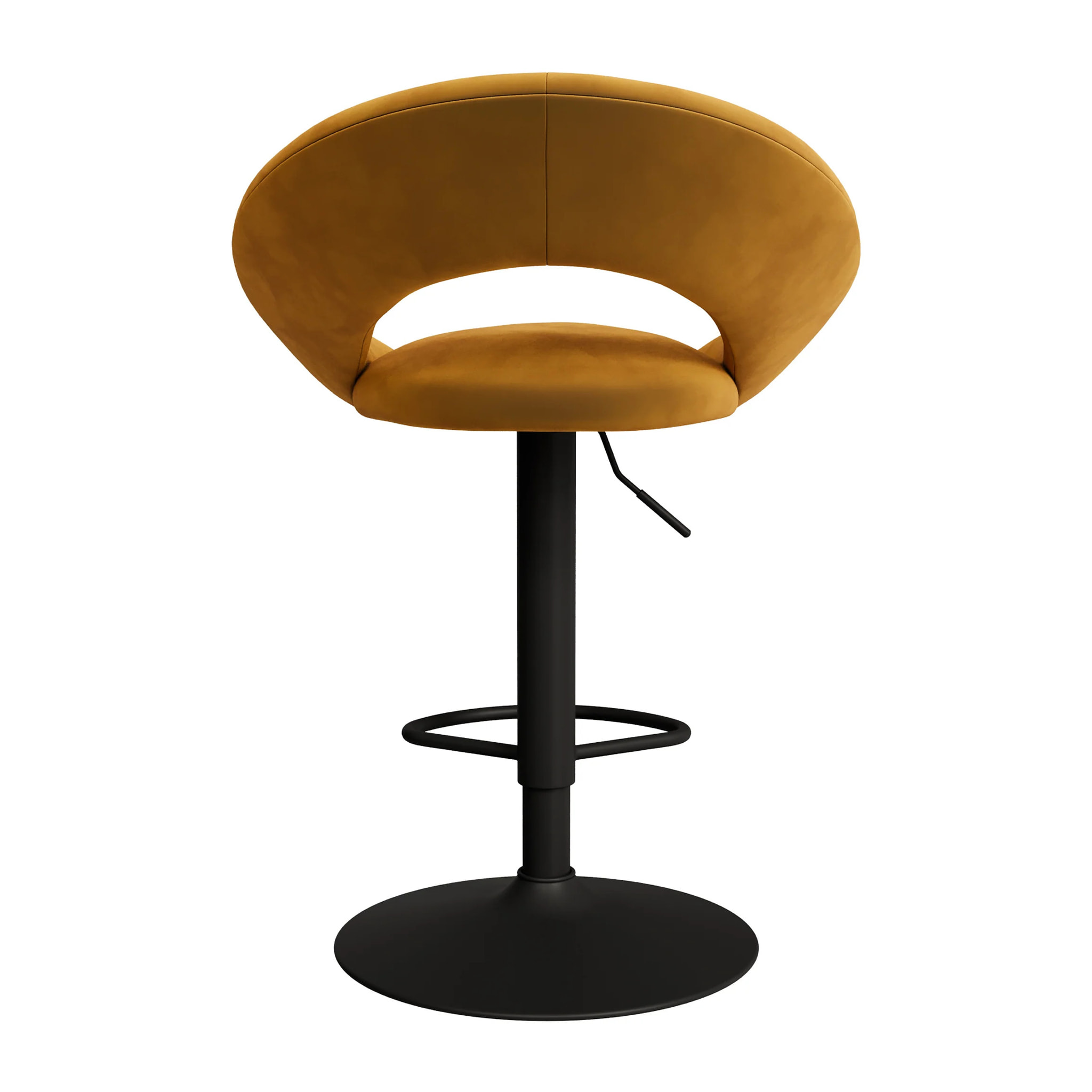 Lot de 2 chaises de bar en velours jaune curry 61/76,5 cm - Cloclo