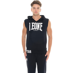 Felpa smanicata Leone 1947 Apparel con cappuccio e stampa Boxing. Per palestra.