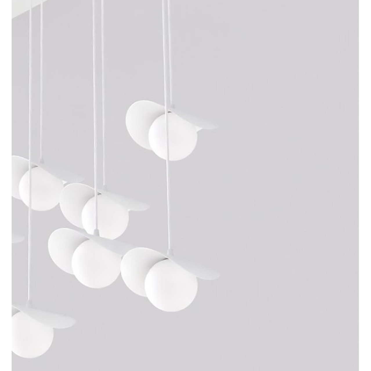 Lampada a sospensione Ritual 9 in acciaio bianco