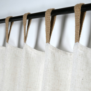 Voilage tamisant polylin à pattes - Naturel