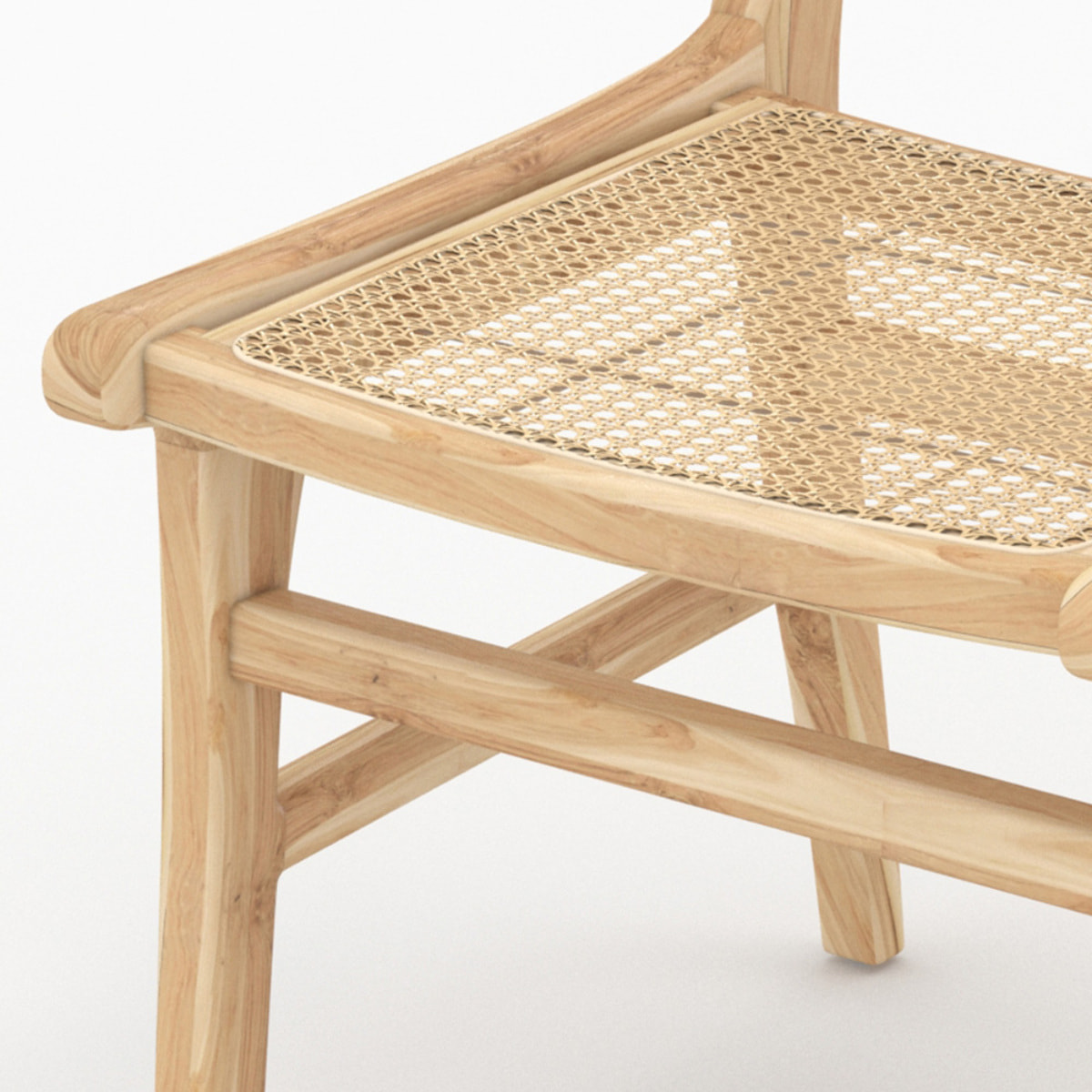 Lot de 2 chaises en bois de teck et rotin - Kyla
