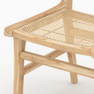 Lot de 2 chaises en bois de teck et rotin - Kyla
