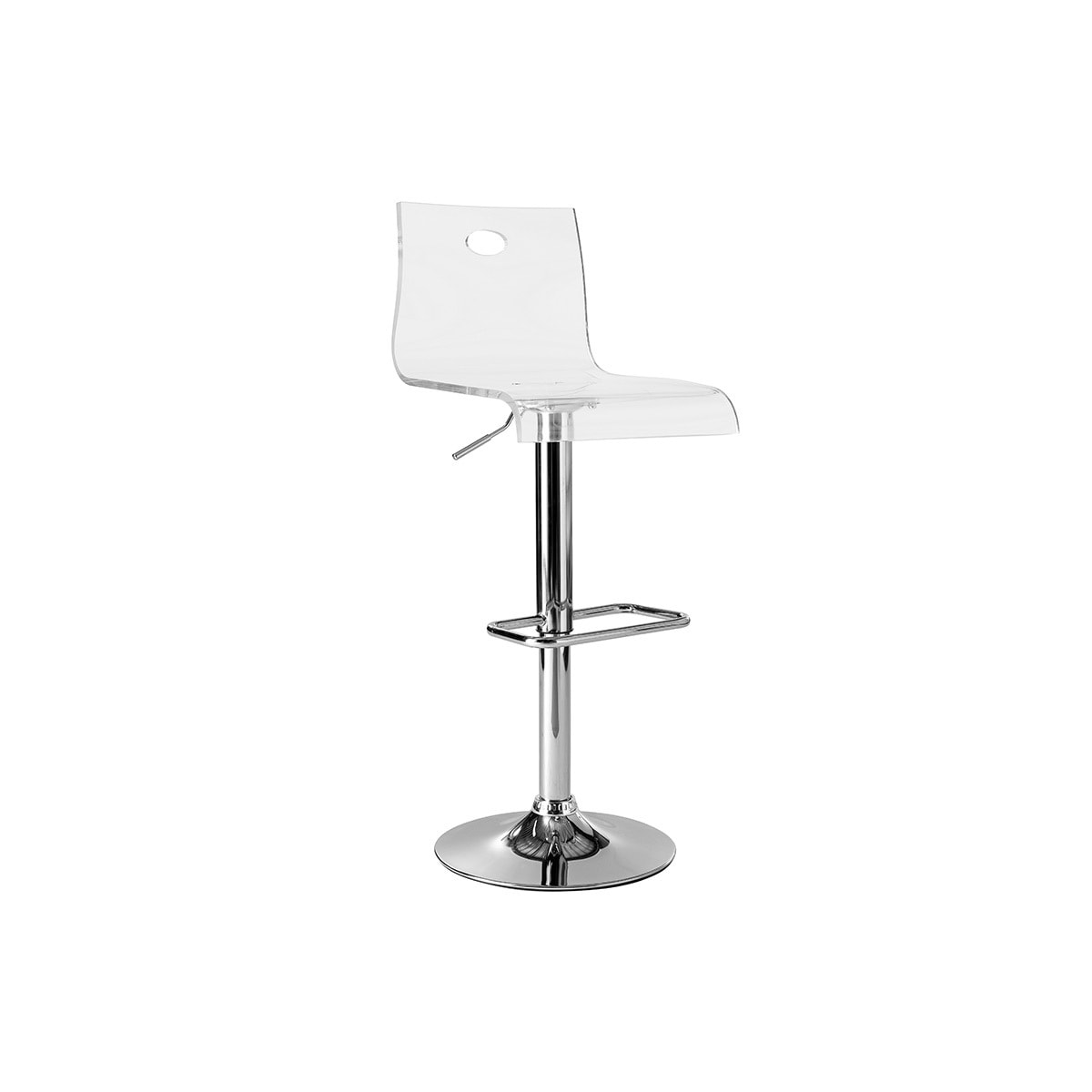 Tabouret de bar design en plexiglas transparent (lot de 2) SATURNE