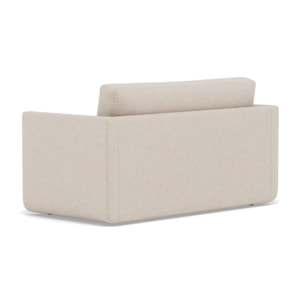 Isana - Canapé 2 places convertible déplimousse avec accoudoirs incurvés en tissu - Beige