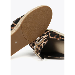 Espadrillas basse stampa animalier dettaglio strass
