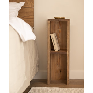 Pack de 2 tables de chevet ou d’appoint en bois massif de couleur chêne foncé 60x20cm Hauteur: 60 Longueur: 20 Largeur: 20