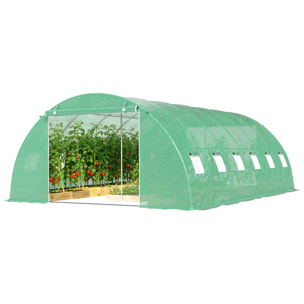 Serre tunnel de jardin acier galvanisé Ø25mm bâche PE vert