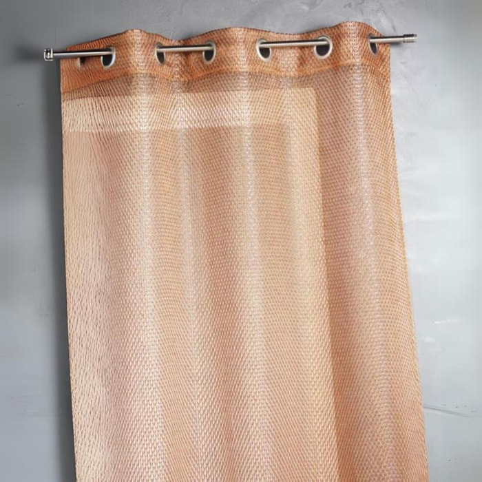 Voilage en organza fantaisie  - Effet 'résille' - Terracotta