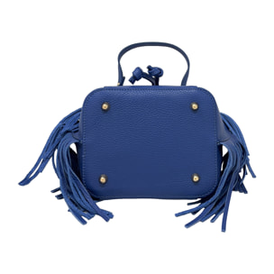 Borsa a Mano Secchiello da Donna in Pelle Dollaro con Frange