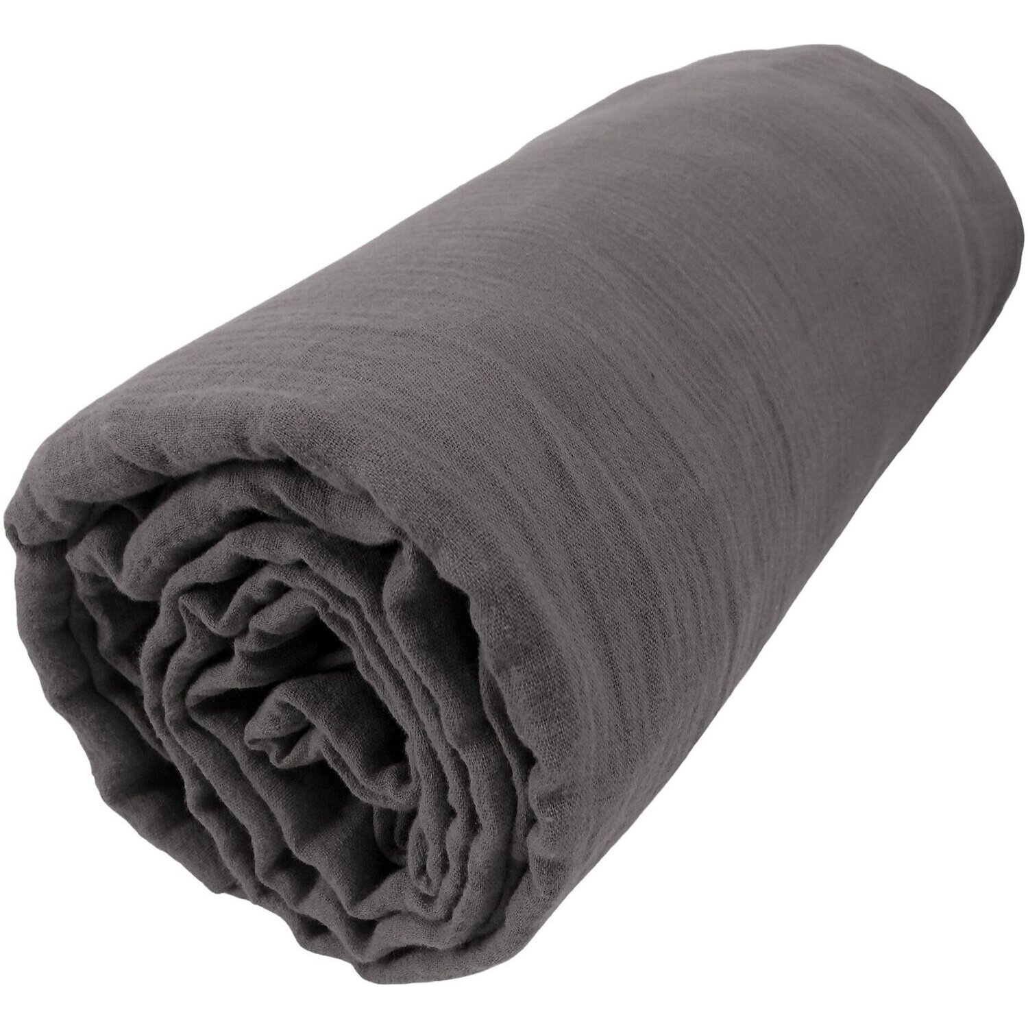 Drap housse - bonnet:30cm - 100% gaze de coton granit