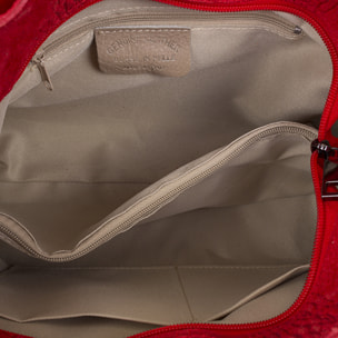 Fiesole Bolso tote Mujer.Piel auténtica Gamuza Grabado Cocodrilo