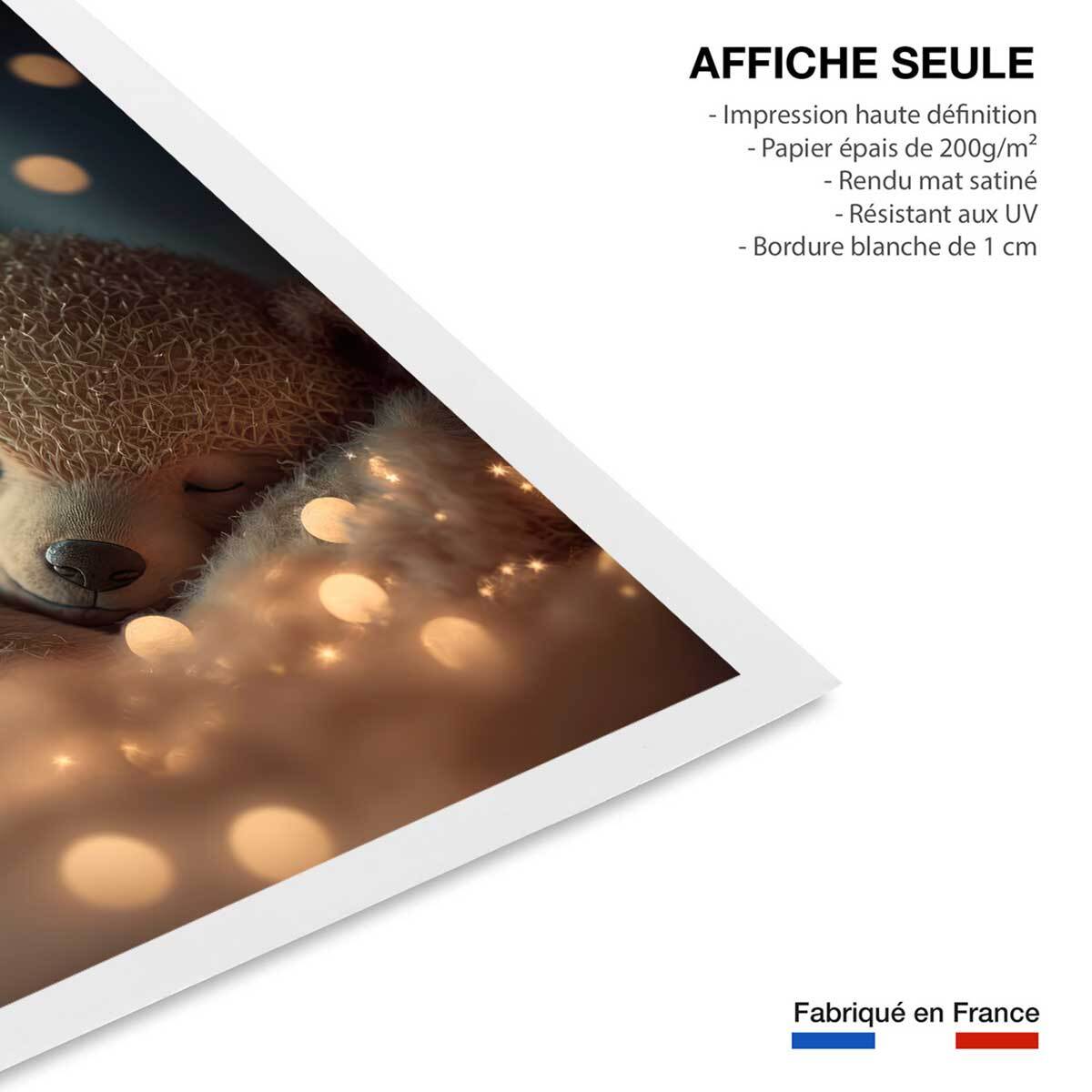 Affiche enfant mon nounours endormi  Affiche seule