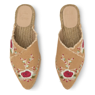 Alpargata plana Rosana estilo babucha en lino bordado by ETRO
