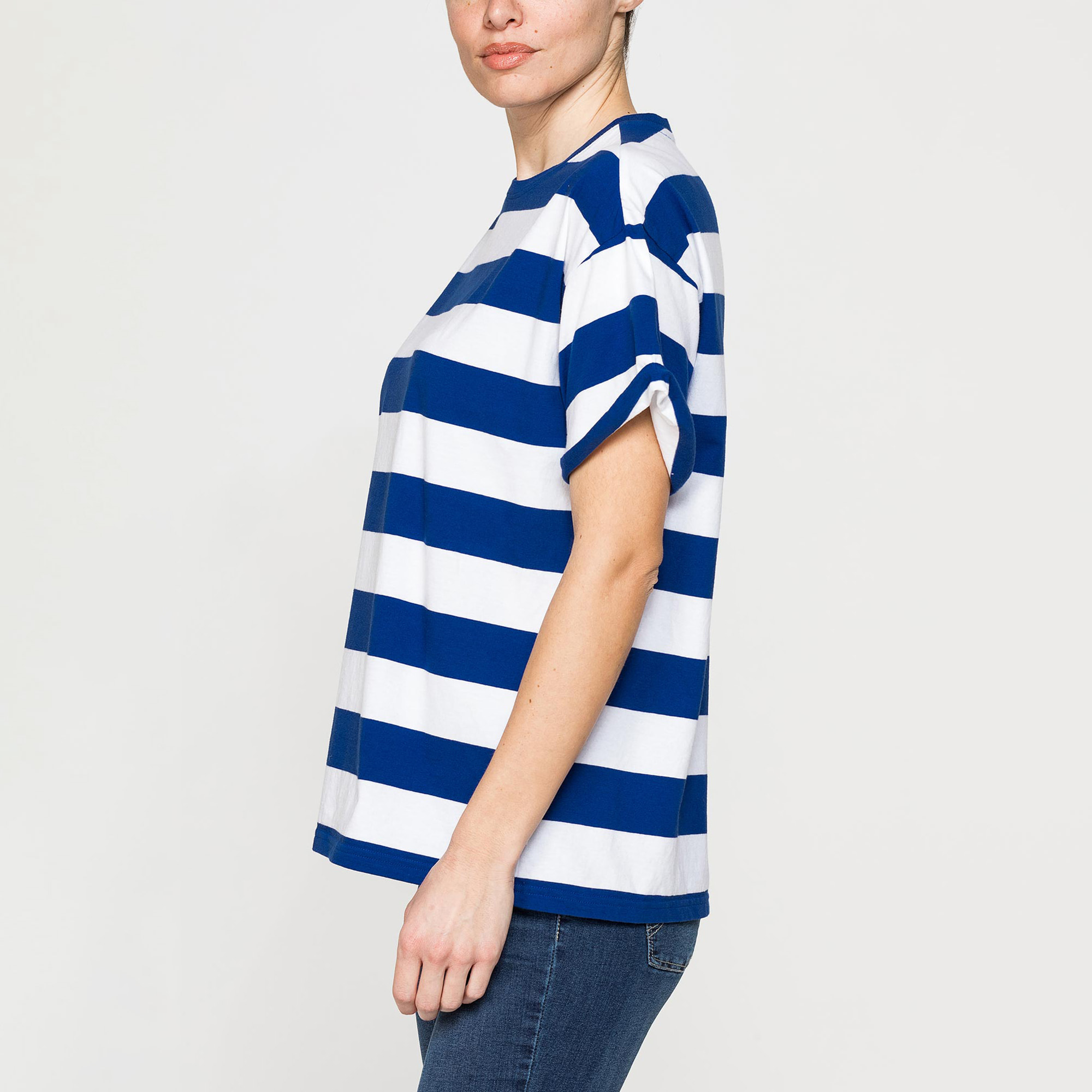 T-SHIRT OVERSIZE MODELLO BOYFRIEND A RIGHE