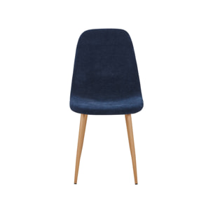 Chaise décor bois et tissu (lot de 4) VERA