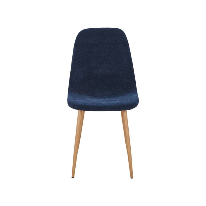 Chaise décor bois et tissu (lot de 4) VERA