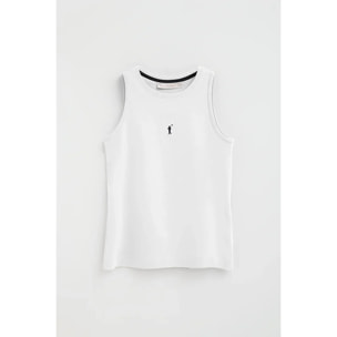 Pack donna con due canotte in bianco e nero slim fit con ricamo Rigby Go