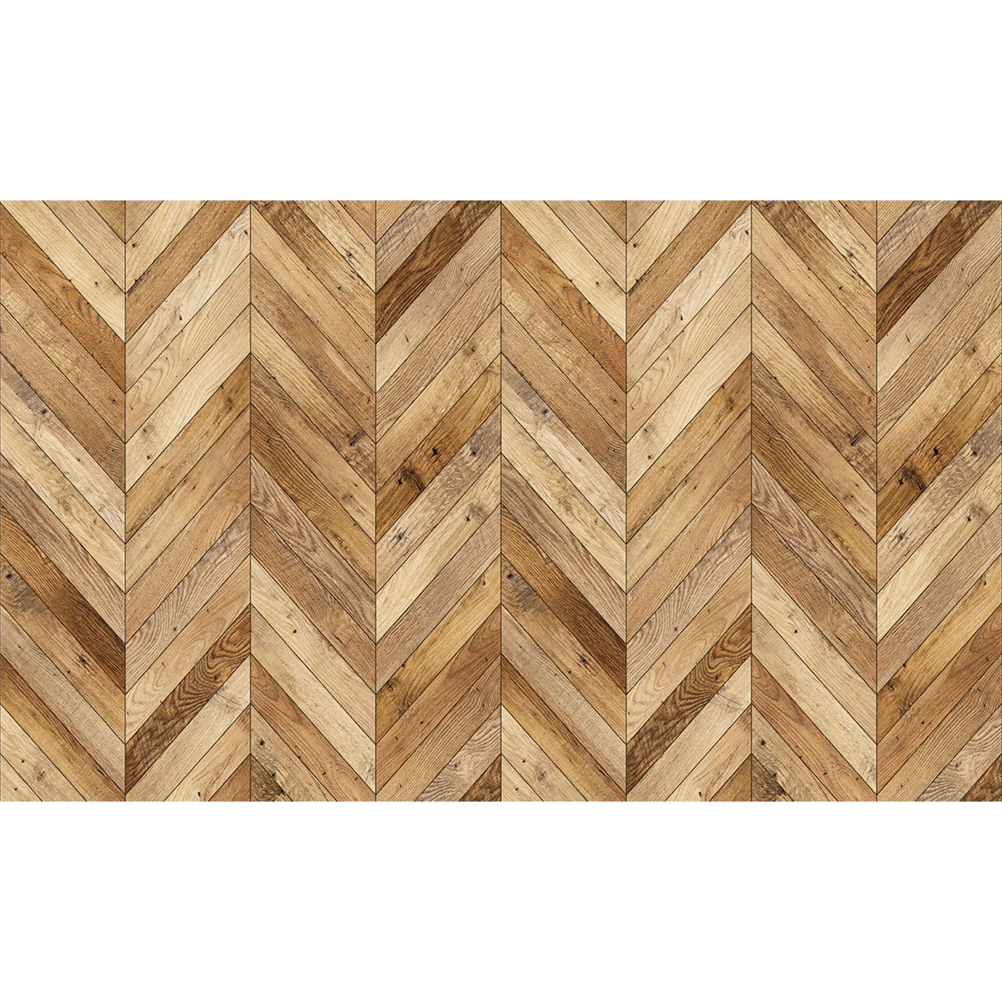 Revêtement sticker sol - CHEVRONS BOIS MIXTE - Rouleau adhésif Protection Anti-dérapant