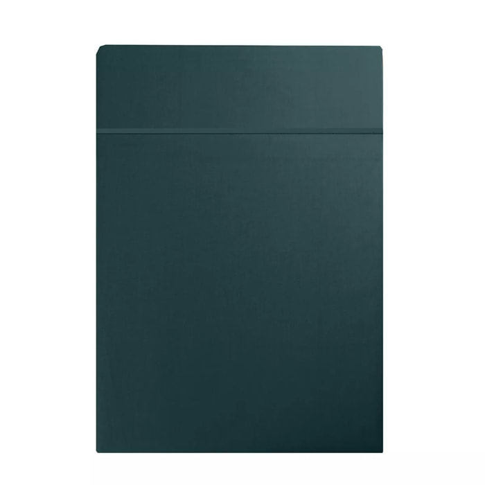 Drap plat satin de coton 115 g/m² uni canard Ava uni vert anglais