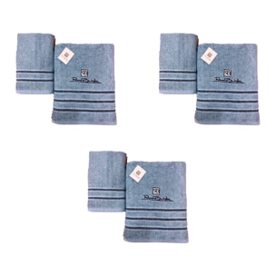Renato Balestra 3 Set di 2 Asciugamani da bagno (1 viso e 1 bidet) Blu