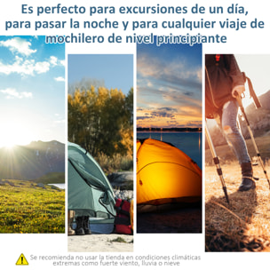 Tienda de Campaña Familiar para 4-8 Personas con 2 Dormitorios Tienda de Camping Grande con 2 Bolsillos y Ventanas con Malla Impermeable 400x275x210 cm Gris y Azul Claro