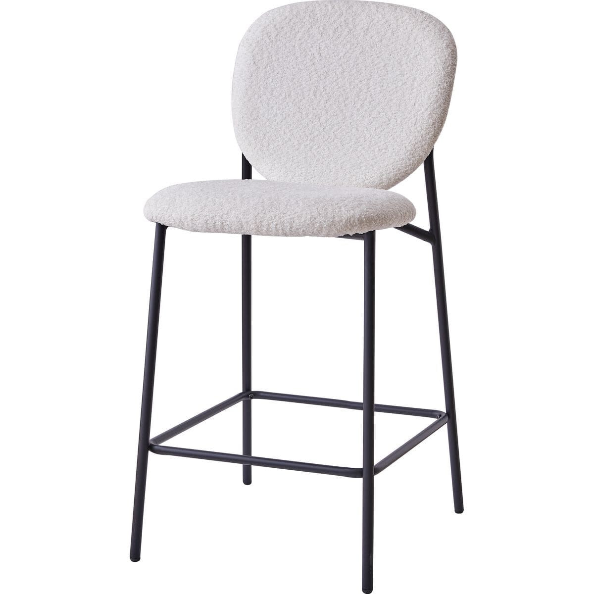 Lot de 2 tabourets de bar en tissu bouclette - BETTY