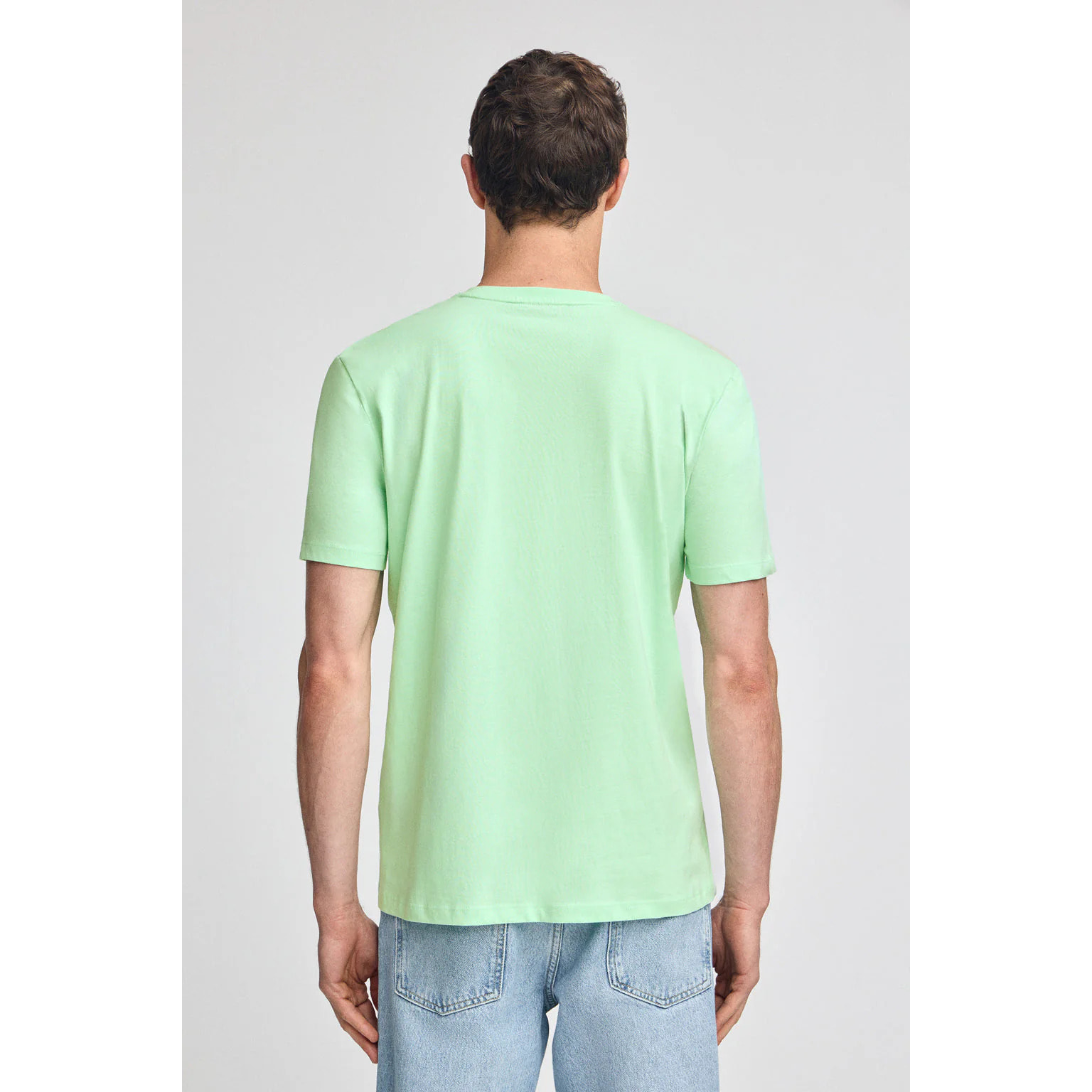 Maglietta menta basic a girocollo e ricamo Rigby Best