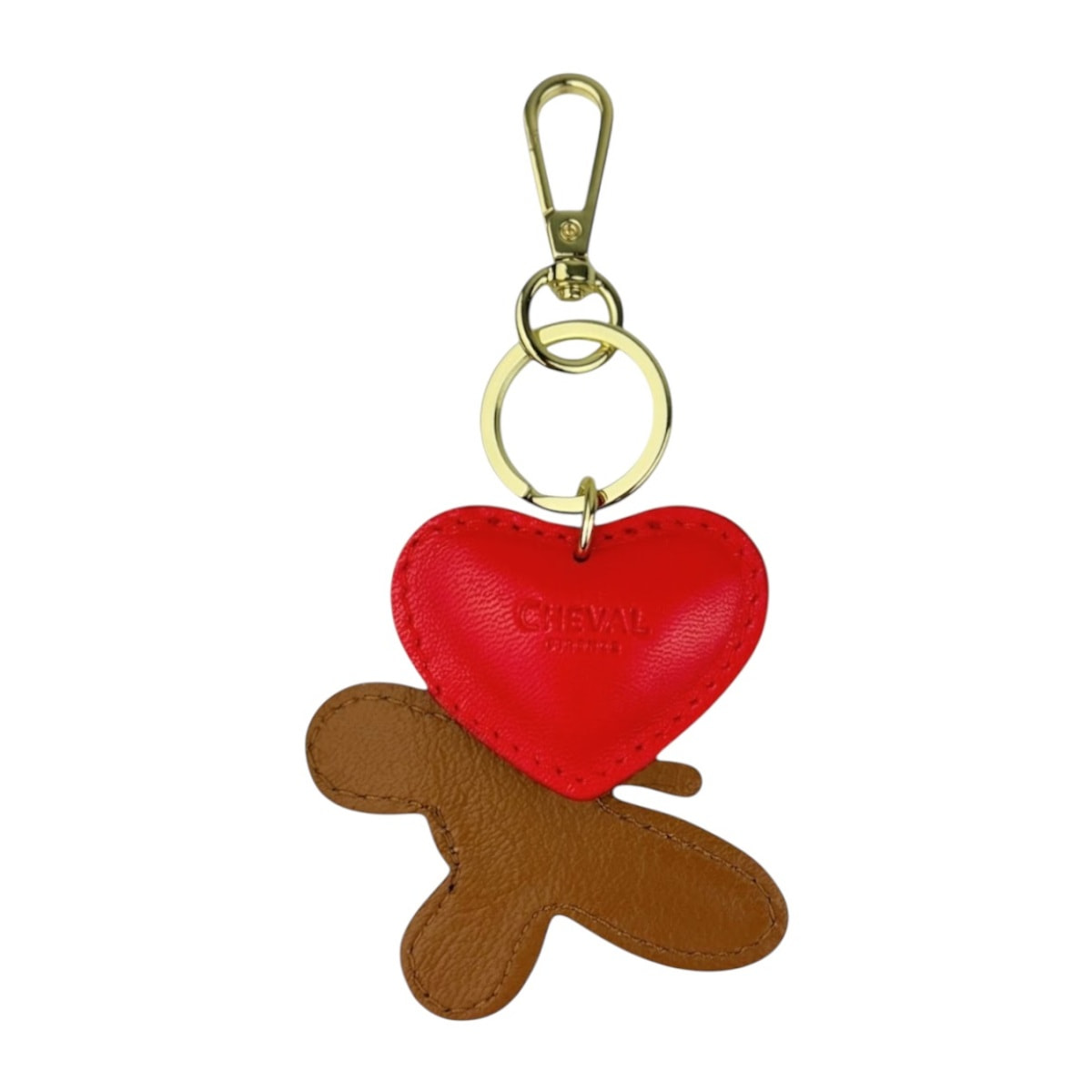 Llavero de corazón rojo Cheval Firenze con mariposa marrón
