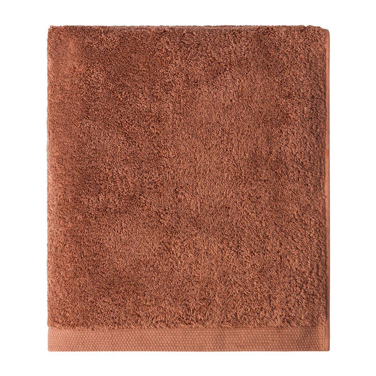 Serviette de bain unie en coton peigné biologique, ESSENTIEL, Rouge Cosmos
