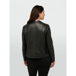 Fiorella Rubino - Chaqueta biker con aplicaciones trenzadas - Negro