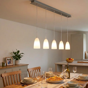 Lampada a sospensione con diffusore satinato