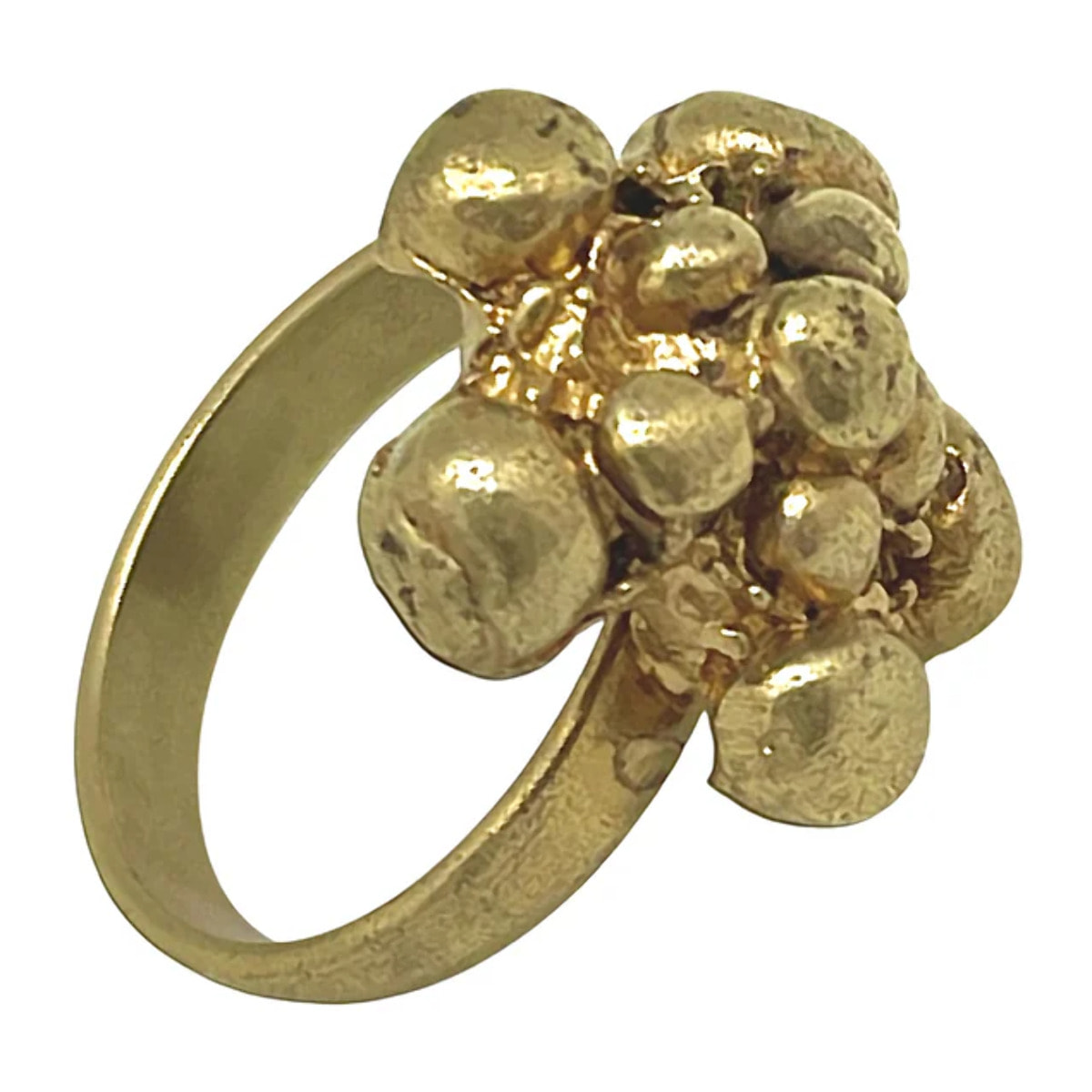Anillo Flor Bubles chapado dorado latón