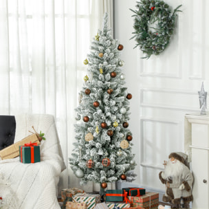 Árbol de Navidad 180 cm Árbol de Navidad Artificial Nevado con 479 Ramas y Soporte de Metal Árbol Navideño para Salón Interior Verde