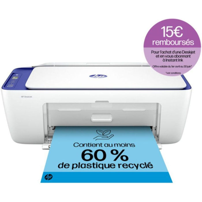 Imprimante jet d'encre HP Deskjet 2821e éligible Instant Ink