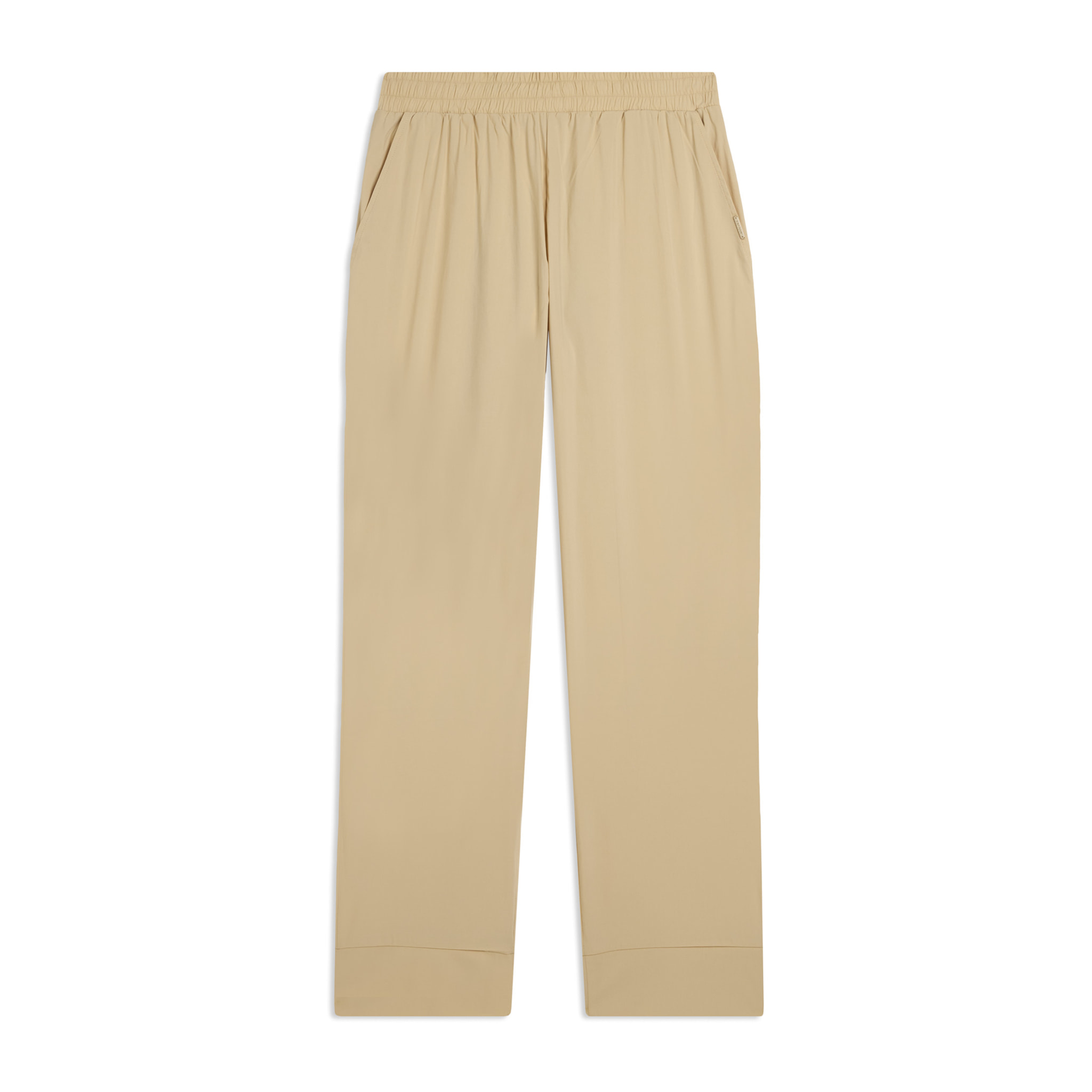 Pantaloni Cropped Fit a Carota in Popeline elasticizzato
